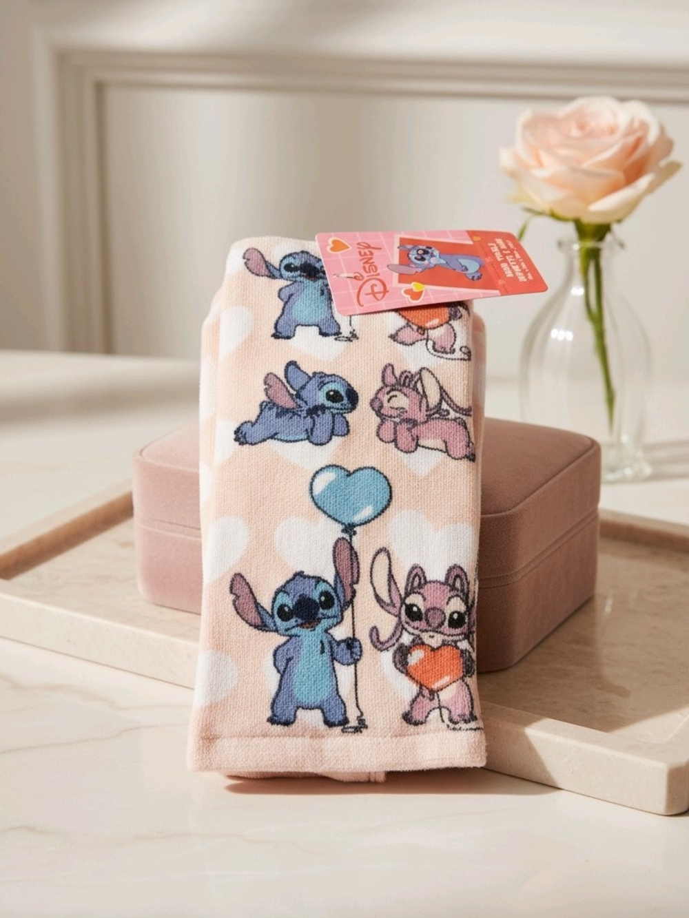 Disney Kids Pink Stitch & Angel Character Crew Socks